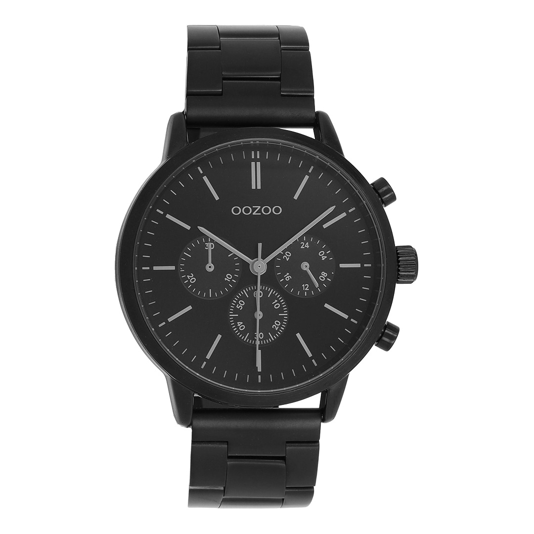 Black OOZOO watch with stainless steel bracelet 